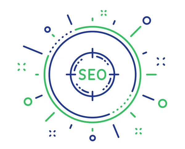 Icône de ligne cible Seo. Signe d'optimisation des moteurs de recherche. Vecteur — Image vectorielle