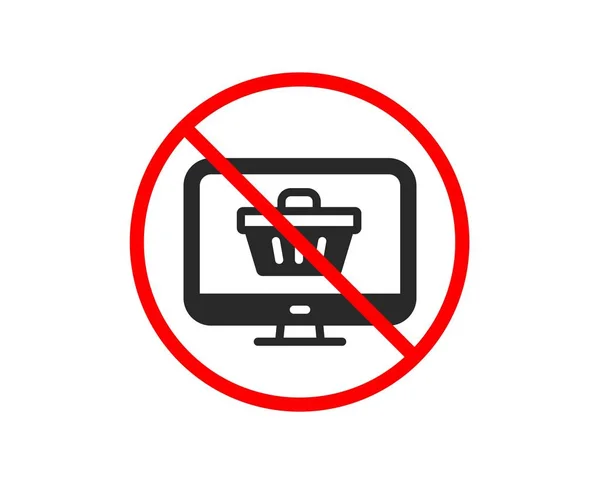 Online Shopping cart icon. Monitor sign. Vector — Stock Vector