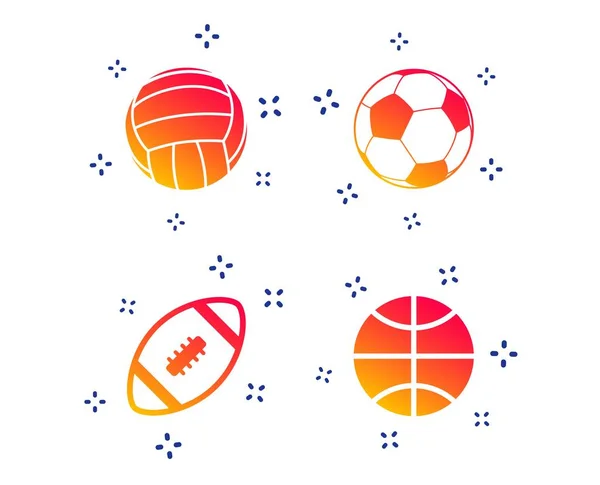 Pelotas deportivas. Voleibol, Baloncesto, Fútbol. Vector — Vector de stock
