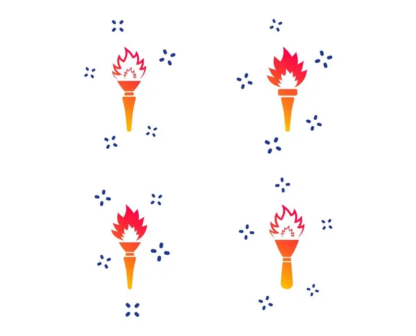 火炬火焰图标。火燃烧符号。向量 — 图库矢量图片