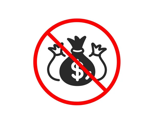 Stop Check Investment Icon Business Audit Sign Cash Bags Symbol — Stock Vector