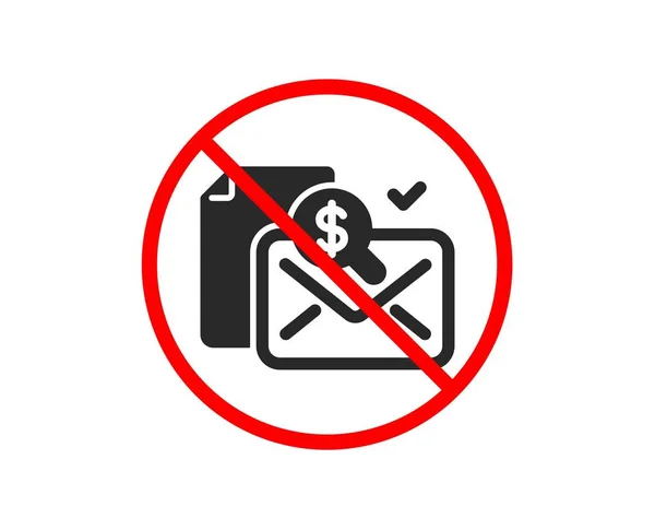 Nee Stop Pictogram Boekhoudingsrapport Controleteken Vink Financieel Symbool Aan Verboden — Stockvector