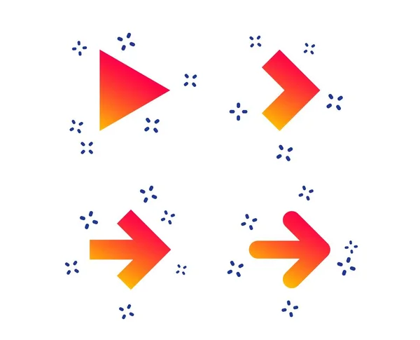 Iconos Flecha Próximas Señales Flecha Navegación Símbolos Dirección Formas Dinámicas — Vector de stock