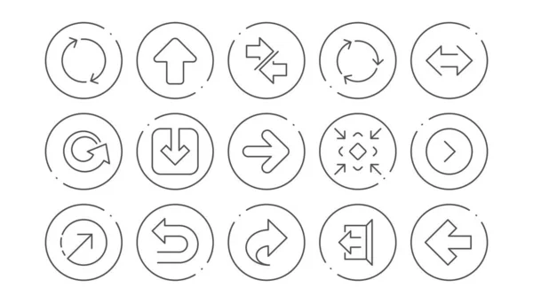 Pfeil Symbole Herunterladen Synchronisieren Und Teilen Navigation Lineares Symbol Gesetzt — Stockvektor
