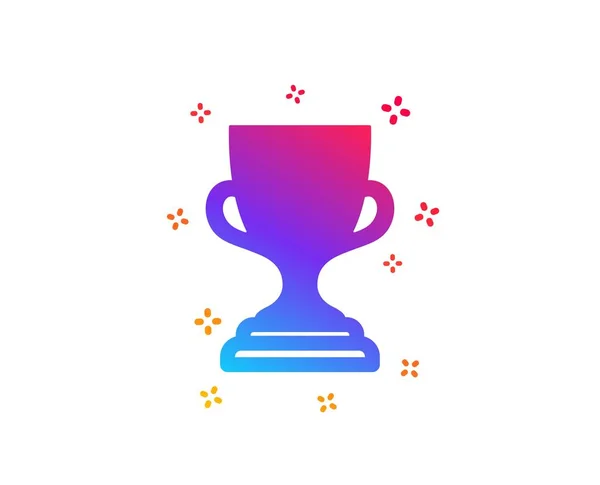 Díj Kupa Ikonra Winner Trophy Szimbóluma Sportteljesítmény Jel Dinamikus Alakzatok — Stock Vector