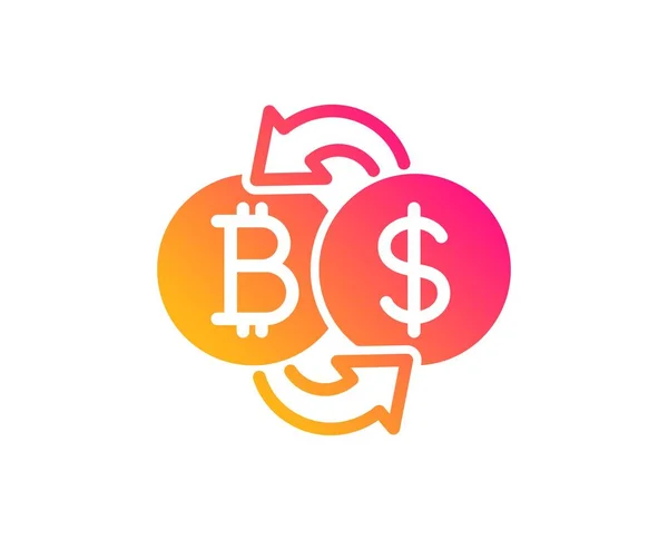 Icono Intercambio Bitcoin Signo Moneda Criptomoneda Símbolo Dinero Estilo Plano — Vector de stock