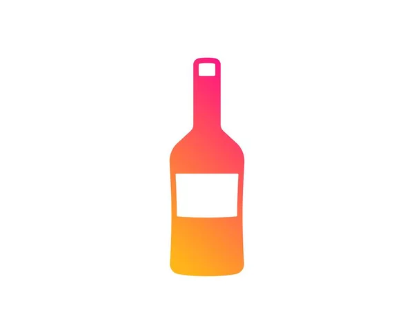 Icône Bouteille Vin Panneau Merlot Cabernet Sauvignon Style Plat Classique — Image vectorielle