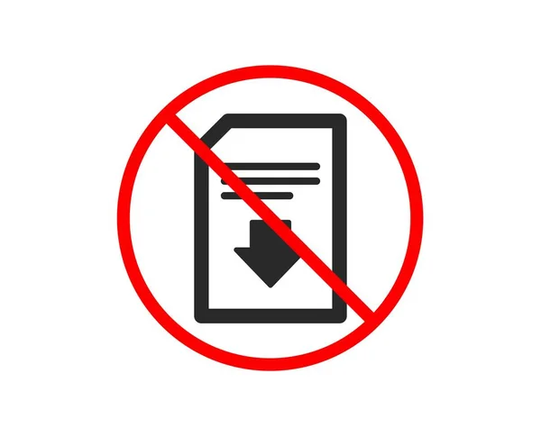 Nein Oder Halt Dokument Symbol Herunterladen Informationsdateizeichen Papierseitenkonzept Symbol Verbotenes — Stockvektor