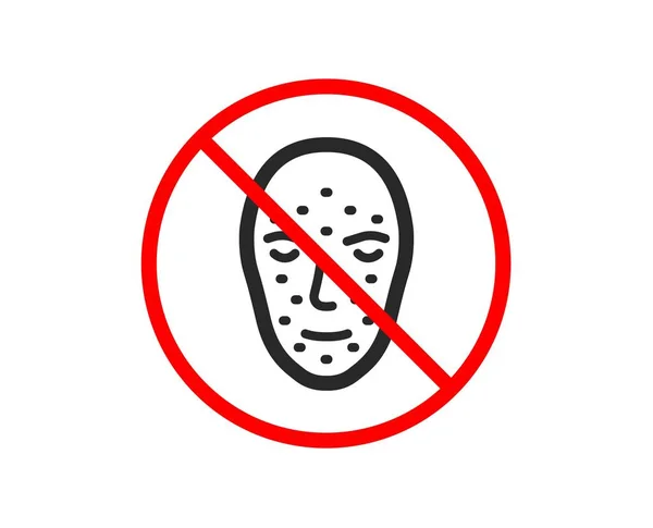 Stop Face Biometrics Icon Facial Recognition Sign Head Scanning Symbol — Stock Vector