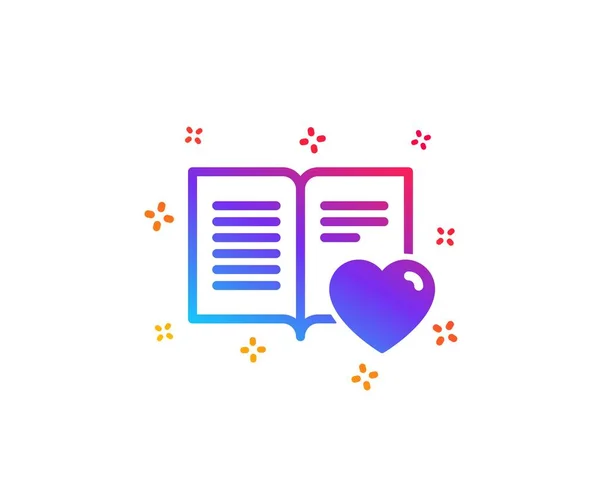 Love book icon. Feedback sign. Customer satisfaction symbol. Dynamic shapes. Gradient design love book icon. Classic style. Vector