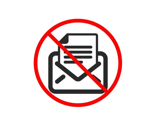 Stop Icona Della Corrispondenza Postale Leggi Messaggio Simbolo Mail Divieto — Vettoriale Stock