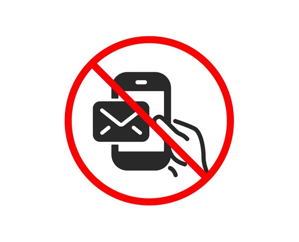 否或停止 信使邮件图标 新的通讯符号 电话电子邮件符号 禁止禁止停止符号 没有信使邮件图标 — 图库矢量图片