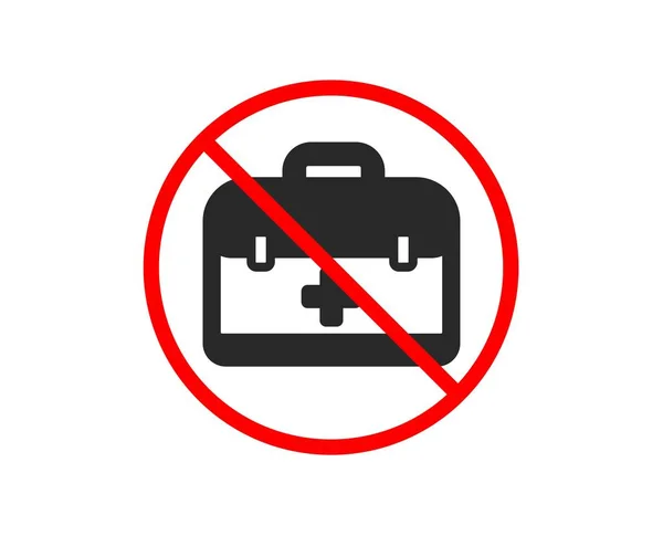 Stop First Aid Kit Icon Medical Case Sign Prohibited Ban — Stock Vector