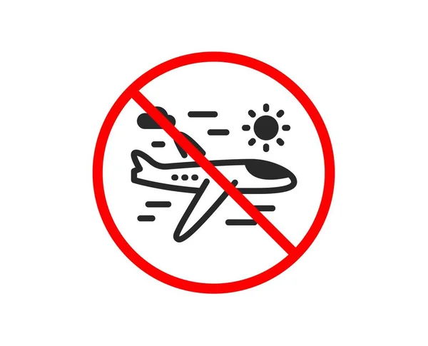 Stop Airplane Travel Icon Trip Flight Sign Holidays Symbol Prohibited — Stock Vector