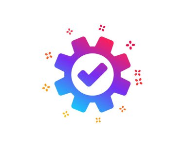 Cogwheel simgesi. Onaylı Hizmet işareti. Vektör