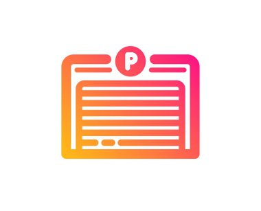 Otopark simgesi. Oto park tabelası. Araba yeri sembolü. Klasik düz stil. Gradyan otopark simgesi. Vektör