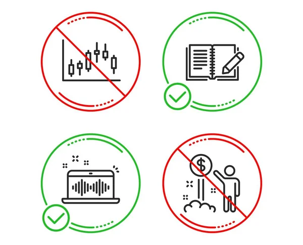Делай Останавливайся Обратная Связь Создание Музыки Иконки Графов Candlestick Простой — стоковый вектор