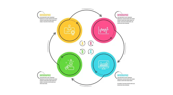 Innováció Készletelemzés Tanúsítvány Ikonok Egyszerű Készlet Infographic Ütemterv Statisztikajel Crowdfinanszírozása — Stock Vector