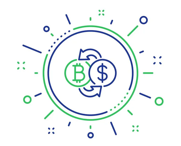 Bitcoin icono de línea de intercambio. Signo de moneda criptomoneda. Vector — Vector de stock