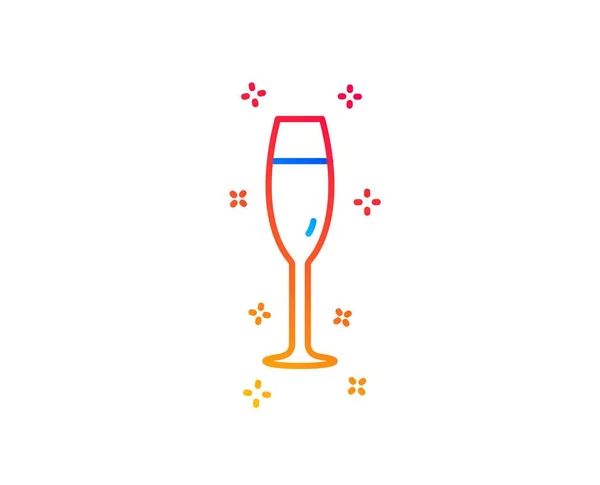 Champagne glass line icon. Wine glass sign. Vector — Stock Vector