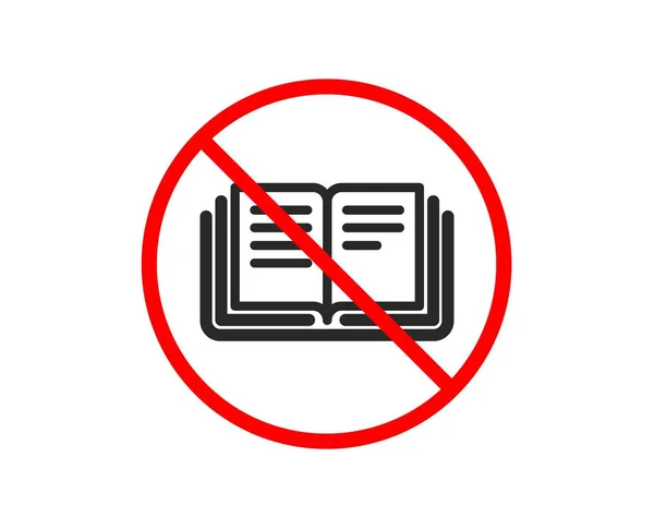 Nee Stop Pictogram Van Het Boek Onderwijs Symbool Instructie Learning — Stockvector