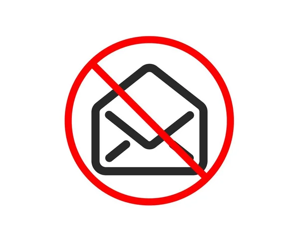 Stop Icona Della Posta Messaggio Segno Corrispondenza Simbolo Mail Divieto — Vettoriale Stock