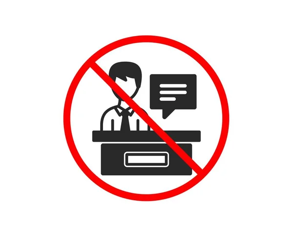 Non Stop Icône Exposants Panneau Bureau Information Interdiction Arrêter Symbole — Image vectorielle