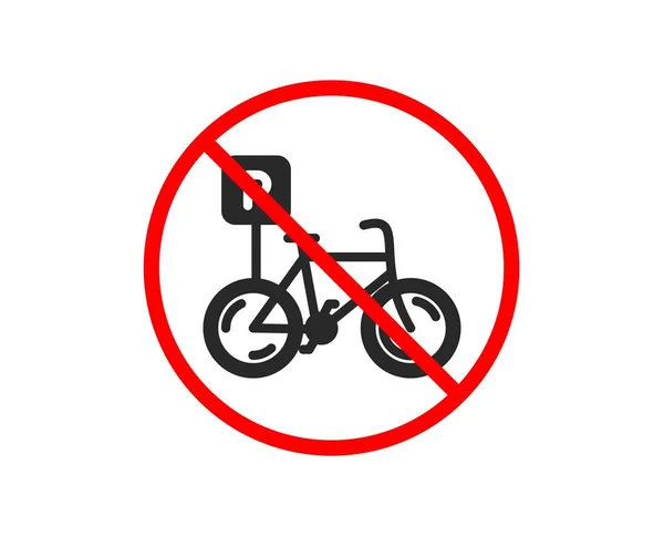 Stop Icona Del Parcheggio Biciclette Segnaletica Del Bike Park Simbolo — Vettoriale Stock