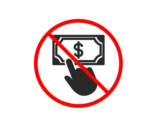 Stop Payment Click Icon Dollar Exchange Sign Finance Symbol Prohibited — Stock Vector