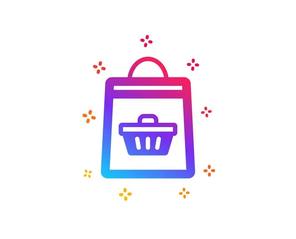 장바구니 아이콘이 쇼핑백 슈퍼마켓 기호입니다 기호입니다 그라데이션 디자인 온라인 아이콘입니다 — 스톡 벡터