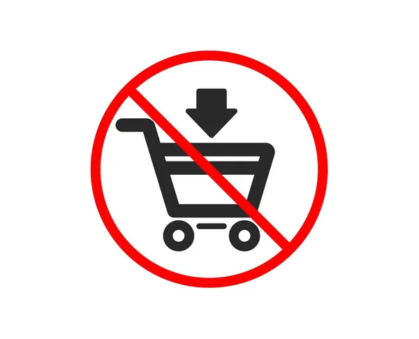 Stop Add Shopping Cart Icon Online Buying Sign Supermarket Basket — Stock Vector