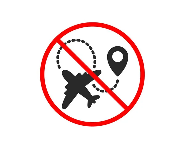 Stop Airplane Icon Plane Flight Transport Sign Aircraft Symbol Prohibited — Stock Vector
