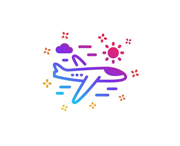 Иконка Путешествия Самолета Полётный Знак Символ Праздника Динамичные Формы Градиент — стоковый вектор
