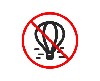 Hava balonu simgesi. Sepet tabelası olan uçuş taşımacılığı. Vektör