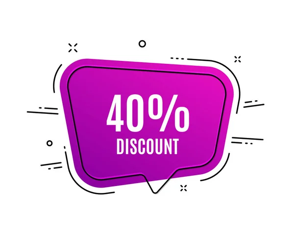 40% Discount. Sale offer price sign. Vector — Stock Vector