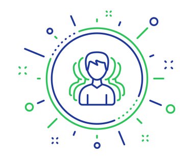 Grup Erkekler satır simgesi. Takım çalışması işareti. Vektör