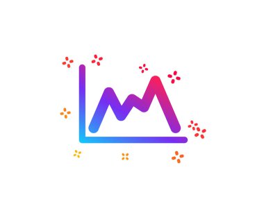 Çizgi grafik simgesi. Finansal grafik işareti. Vektör