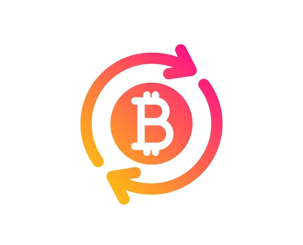 Icono de Bitcoin. Actualizar signo de moneda criptomoneda. Vector — Vector de stock
