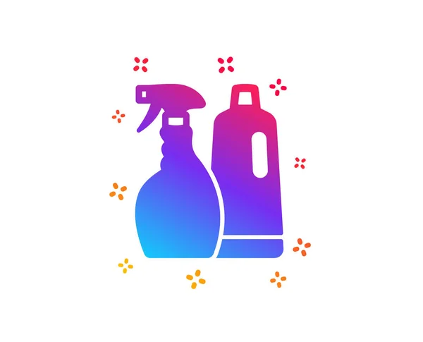 Reinigingsspray en shampoo icoon. Reinigingsmiddel. Vector — Stockvector