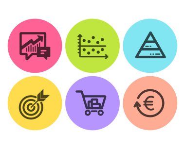 Muhasebe, Piramit grafik ve Nokta çizim simgeleri ayarlayın. Hedef, Stajyer