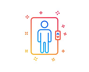 Asansör hattı simgesi. Ulaşım asansör işareti. Vektör