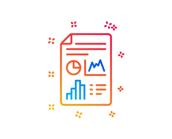 Reporte o ícone da linha de documentos. Sinal do gráfico da coluna. Vetor — Vetor de Stock