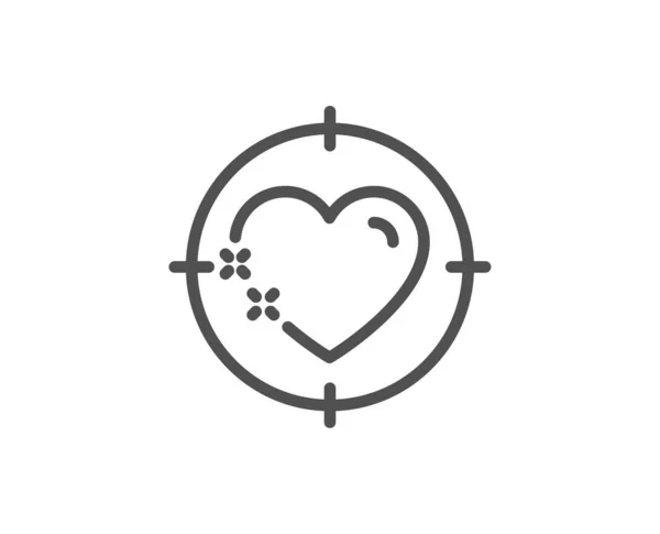 Heart target line icon. Love emotion sign. Vector — Stock Vector