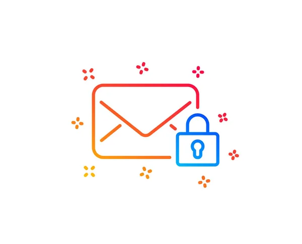 Icône de ligne de courrier sécurisé. Message privé signe de correspondance. Vecte — Image vectorielle