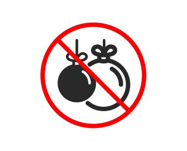 Noel topu simgesi. Yeni yıl ağaç dekorasyon işareti. Vektör