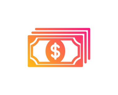 Ödeme simgesi. Dolar bozdurma işareti. Vektör