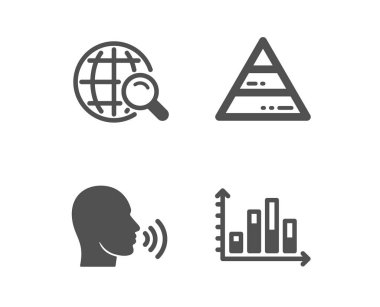 Internet arama, Piramit grafik ve Insan şarkı simgeleri. Diyagram gra