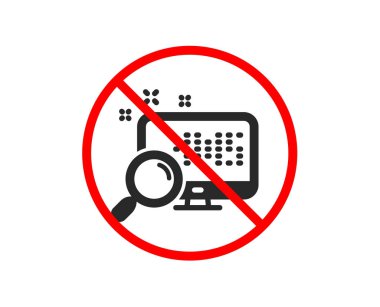 Bilgisayar simgesinde arama yapın. Veri işaretini bulun. Vektör