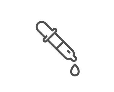 Kimya pipet satır simgesi. Laboratuvar tabelası. Analiz laboratuarı. Vektör