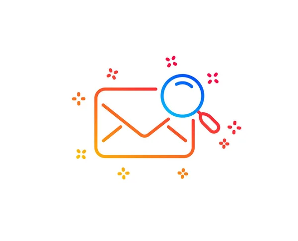 Search mail line icon. Find letter document sign. Vector — Stock Vector